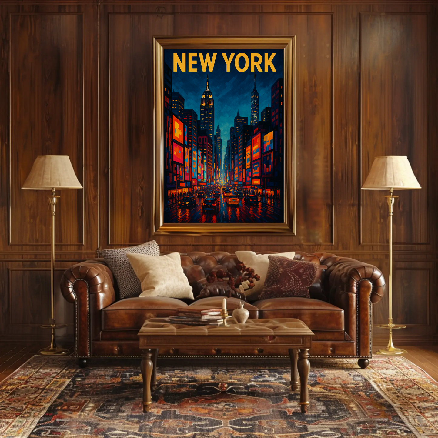 New York City Night Lights Travel Poster