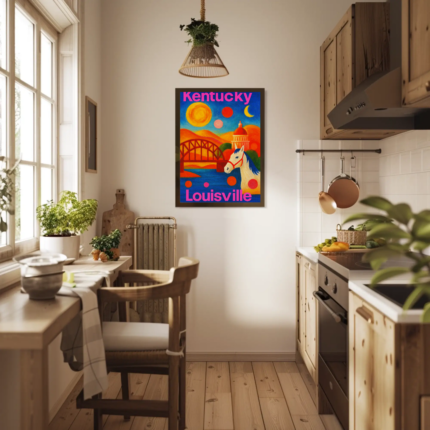 Louisville Kentucky Skyline Retro Vintage Travel Poster