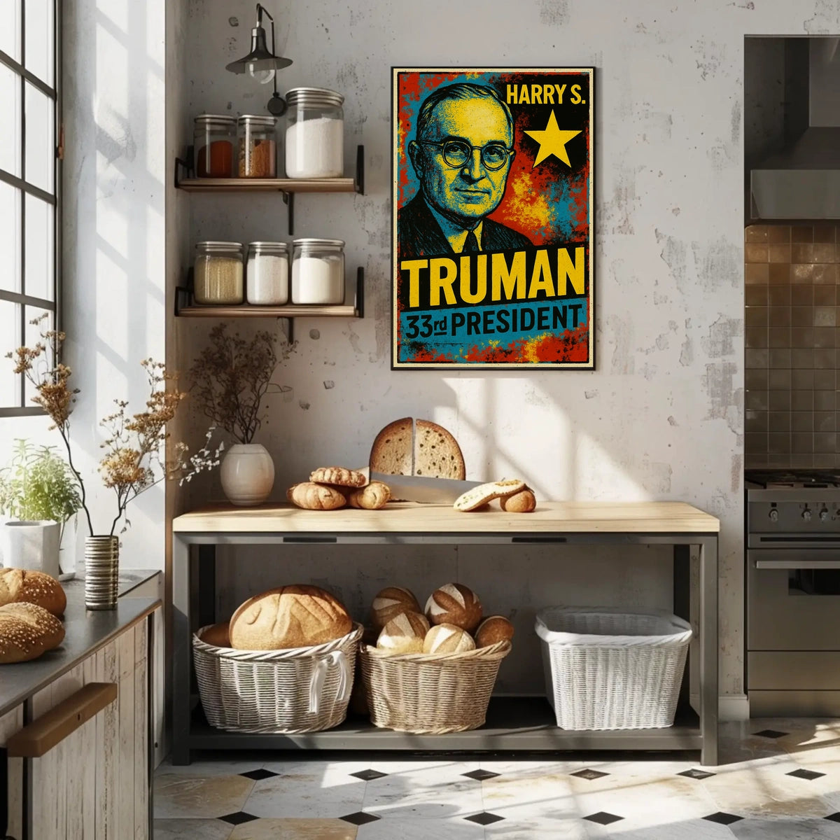 Harry S. Truman 33rd President of the United States Graffiti Pop Art Poster