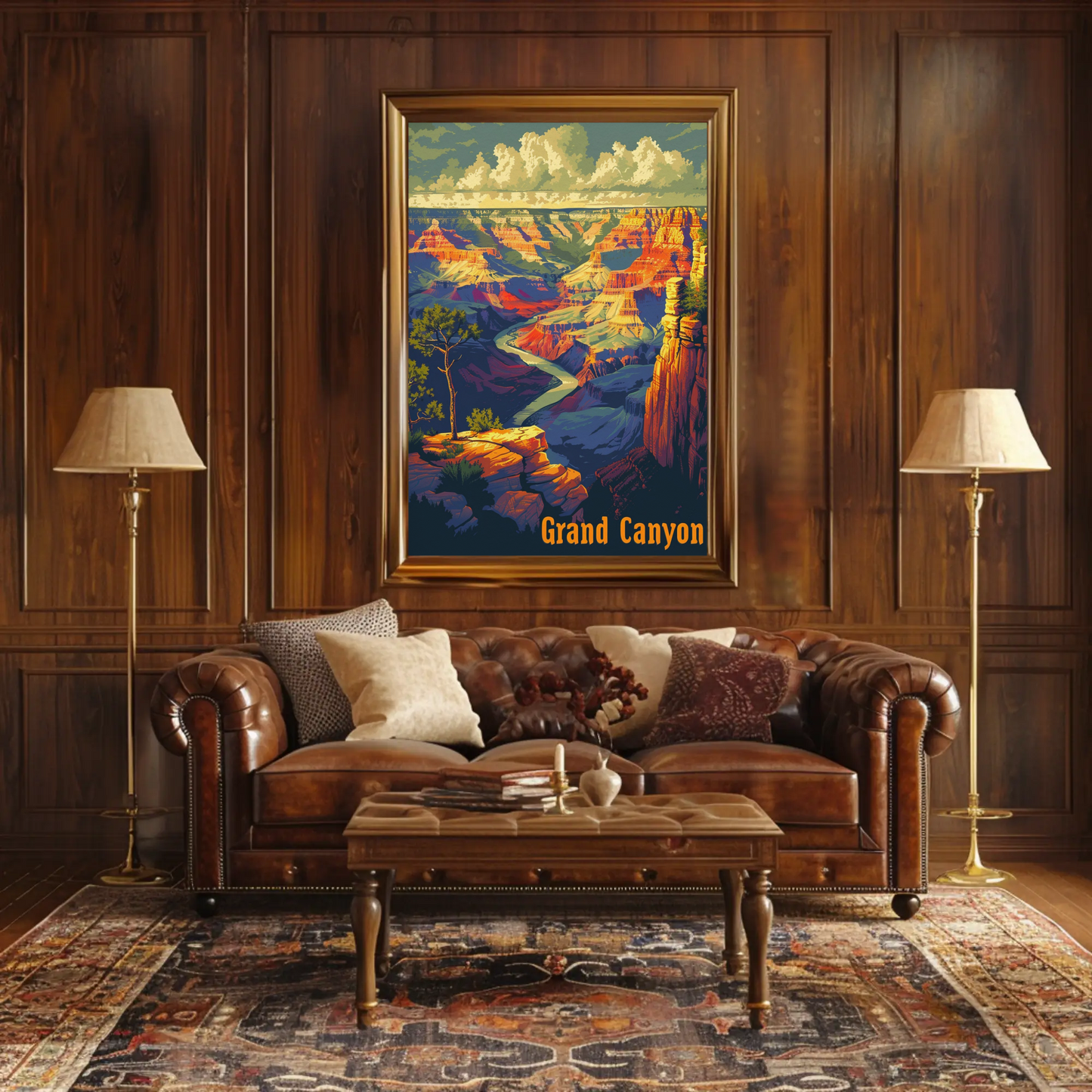 Grand Canyon River Valley View Travel Poster