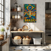 Vibrant Brazil Mosaic Poster