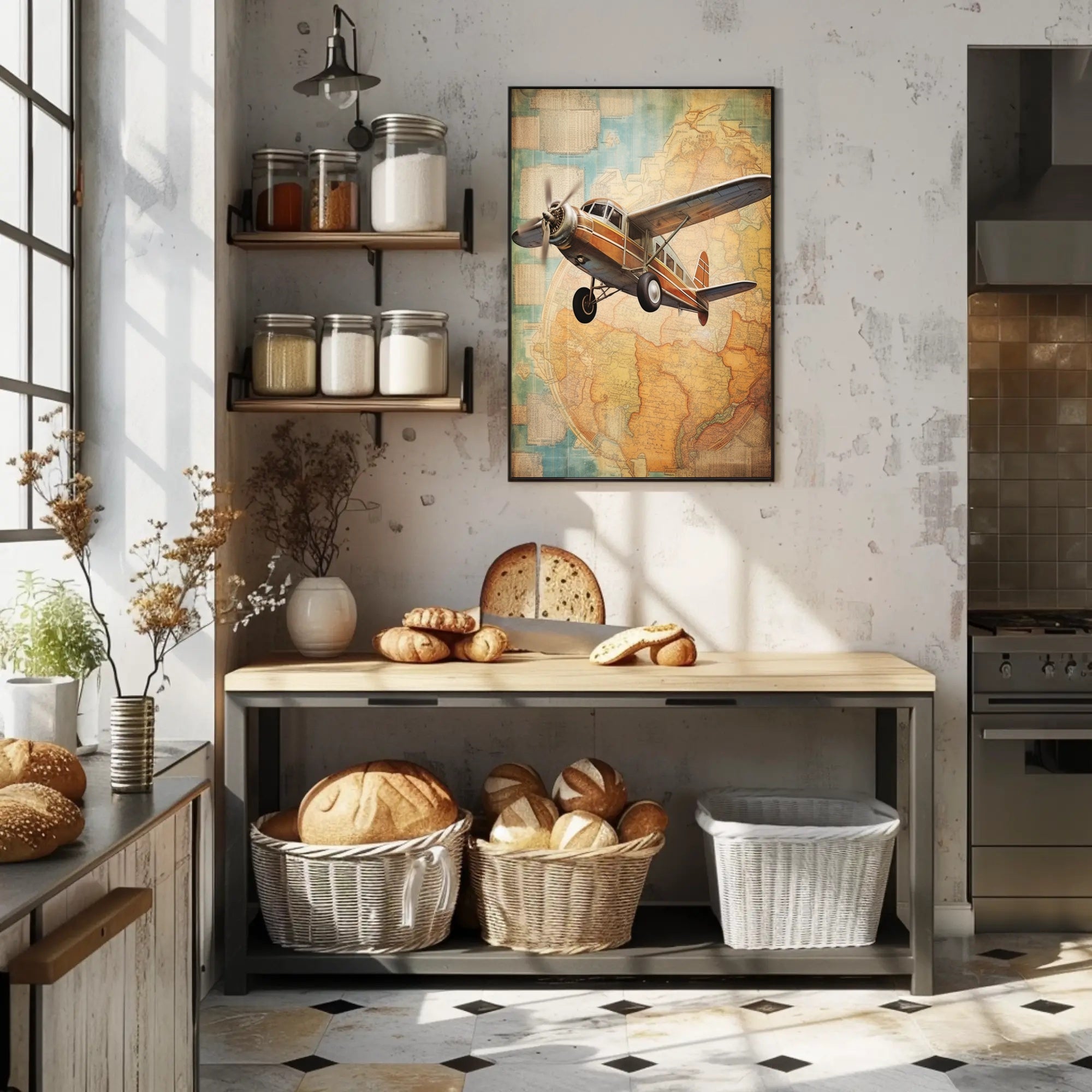 Vintage Aviation Adventure Poster