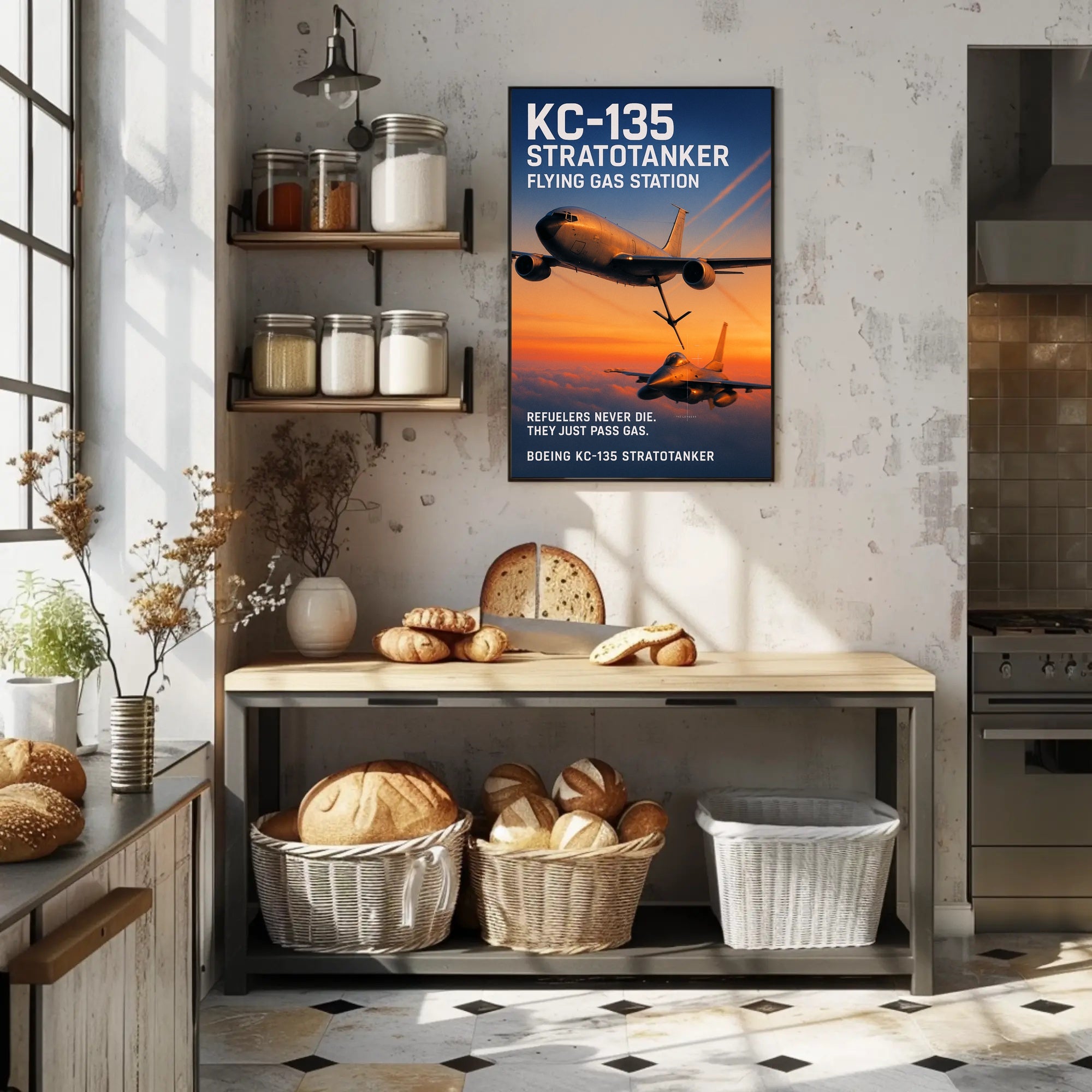 KC-135 Stratotanker Flying Gas Station Poster PosterGoat