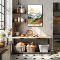North Cascades Watercolor Wall Art Poster