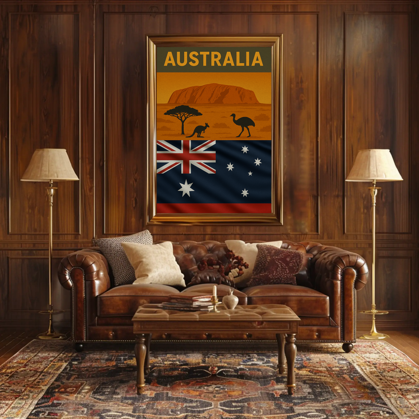 Explore Australia's Iconic Wonders: Uluru Travel Poster