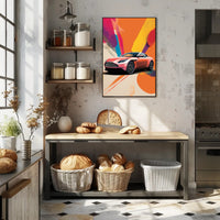 Vibrant Sports Car Art Poster PosterGoat