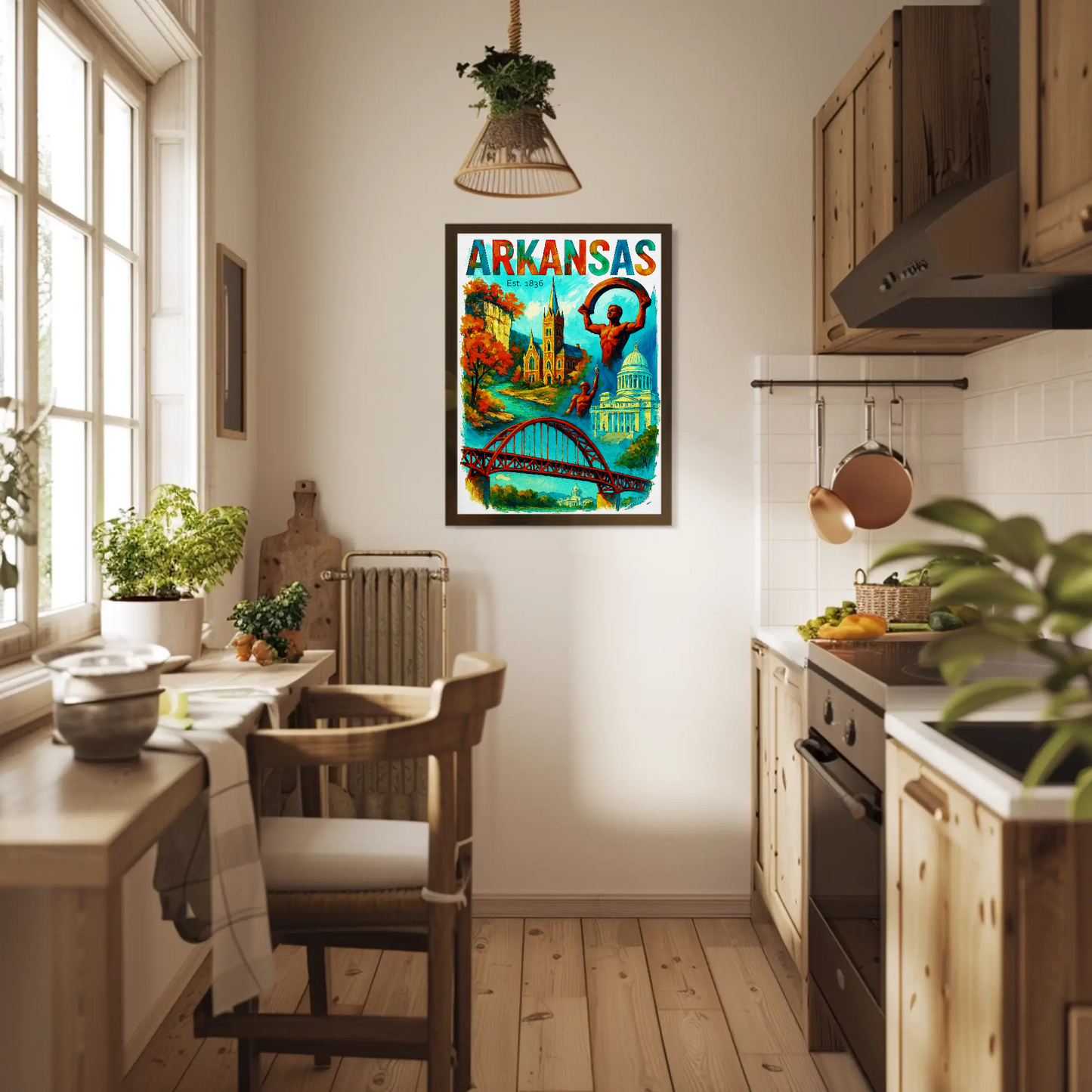 Arkansas Wall Art Vintage Travel Poster