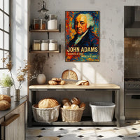 John Adams 2nd President of the United States Glitch Hop Art Poster