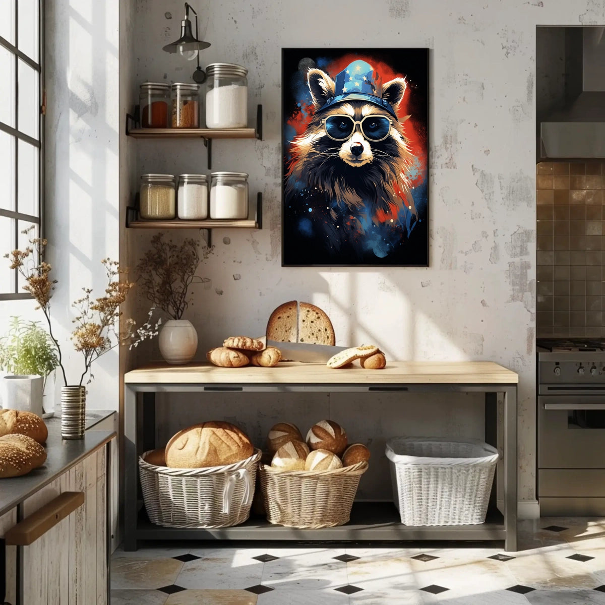 Patriotic Raccoon Poster