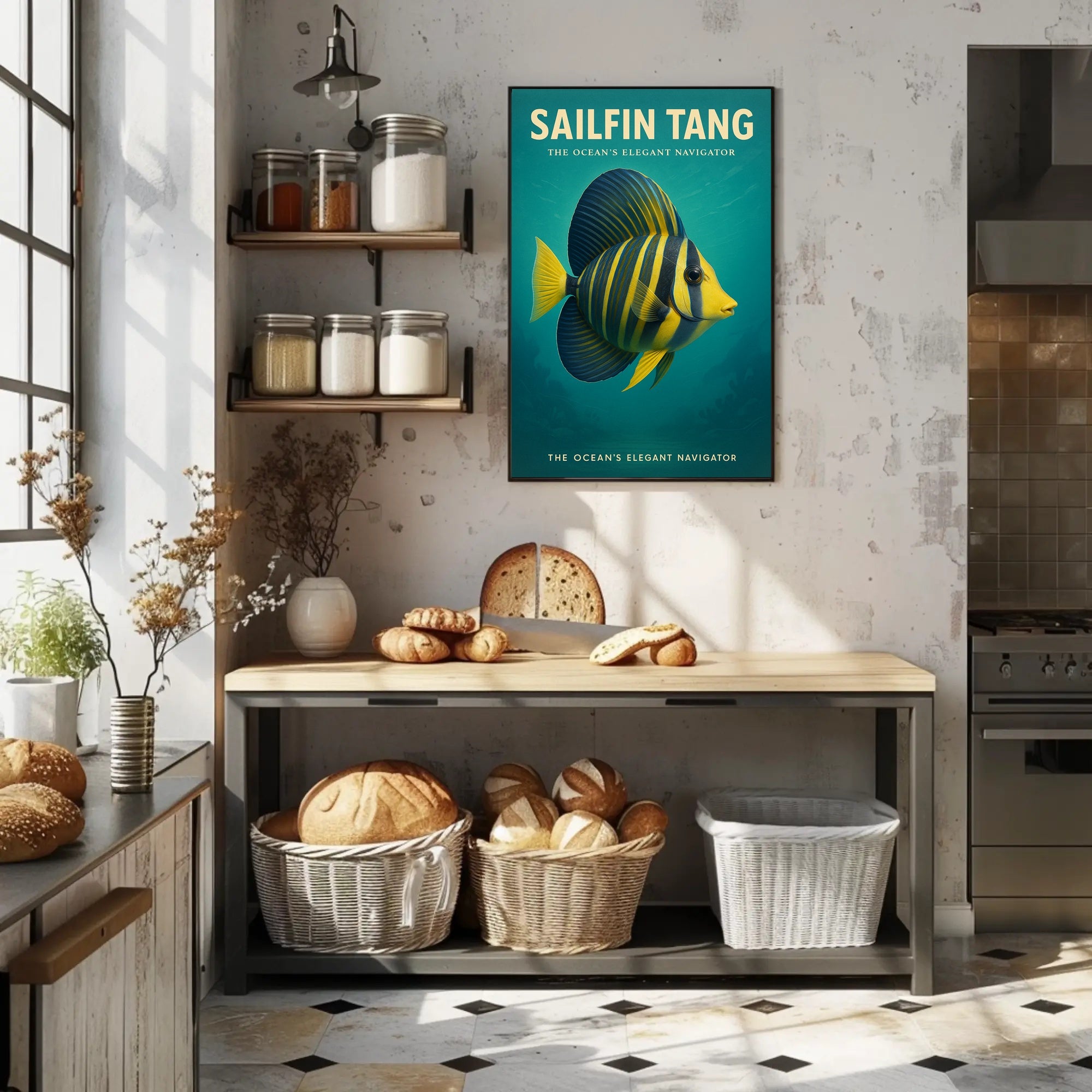 Sailfin Tang The Ocean’s Elegant Navigator Poster PosterGoat