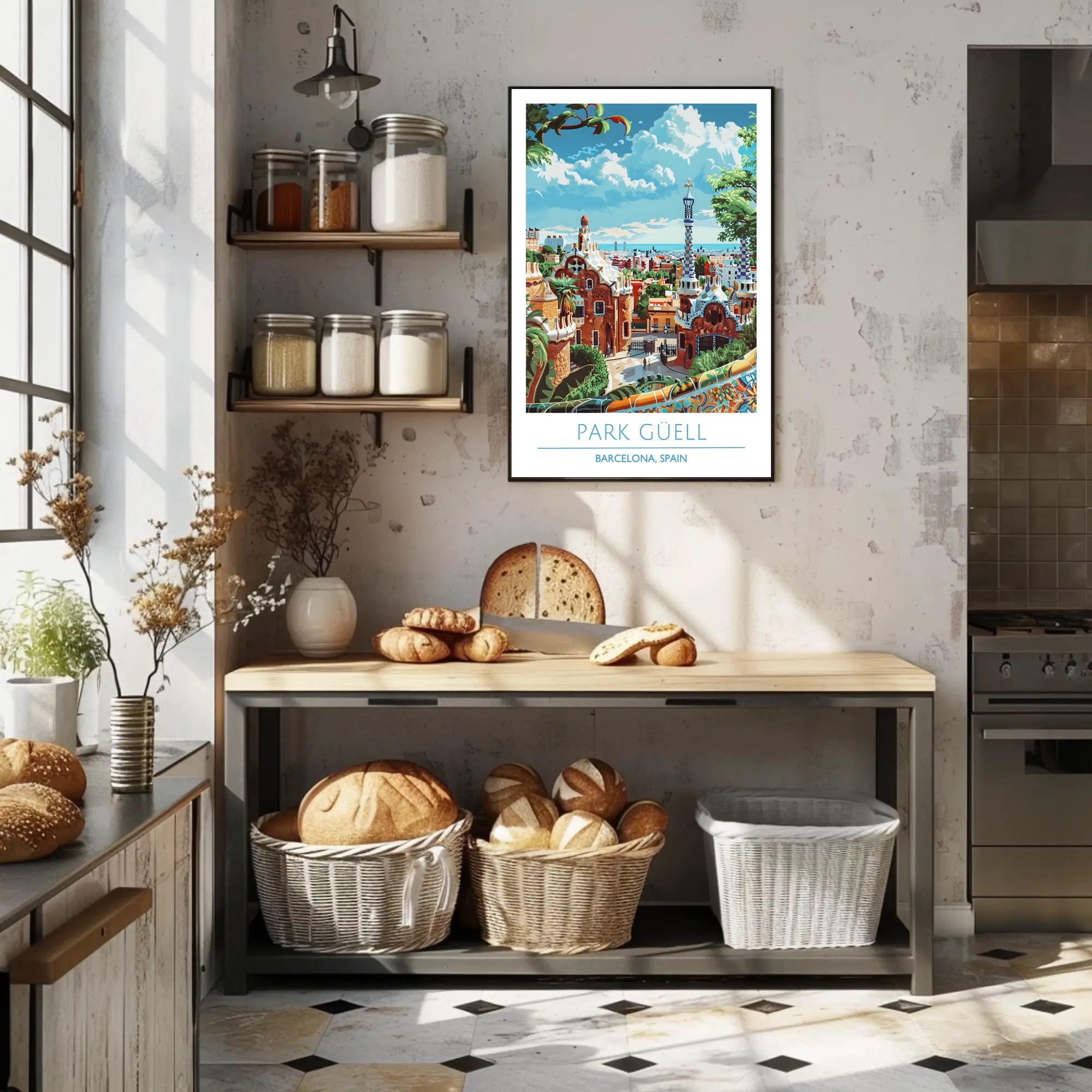 Park Güell Illustration Poster