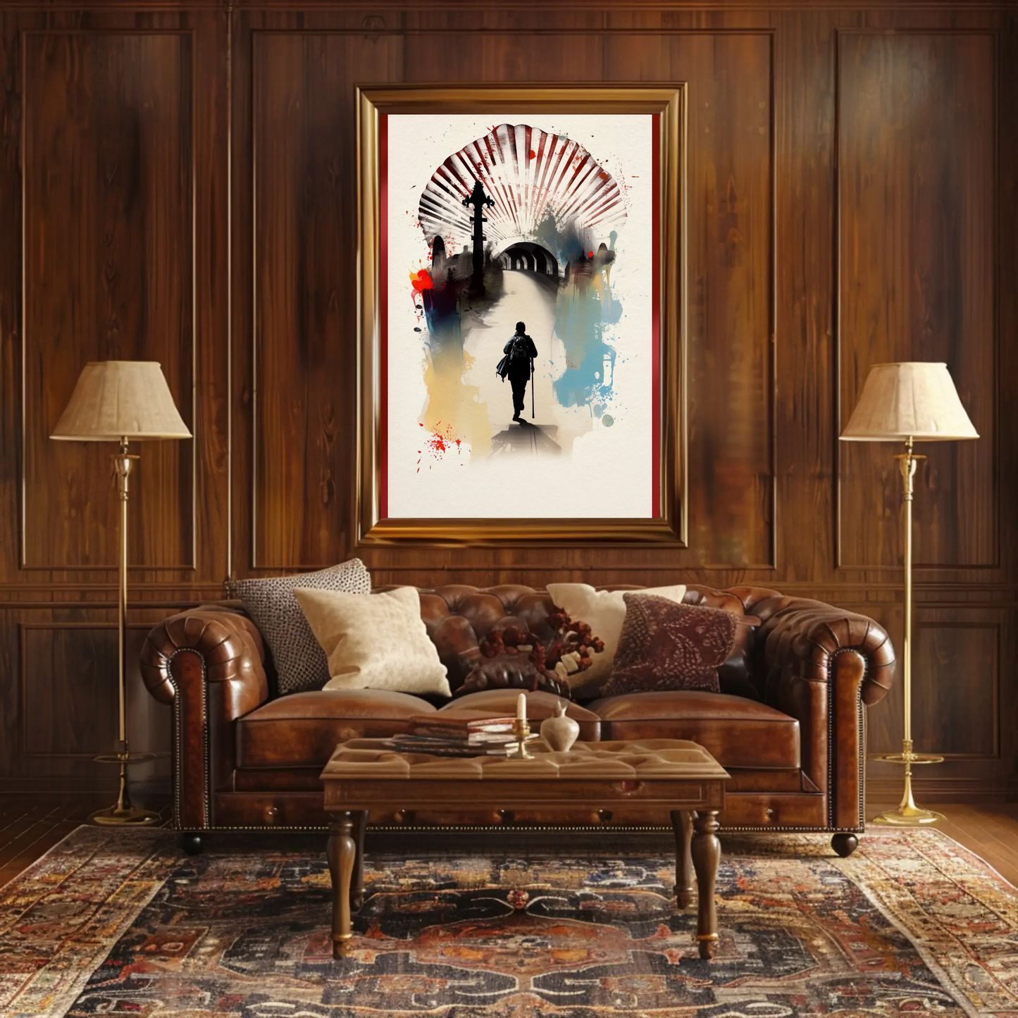 Pilgrim Shell Road Camino De Santiago Travel Poster