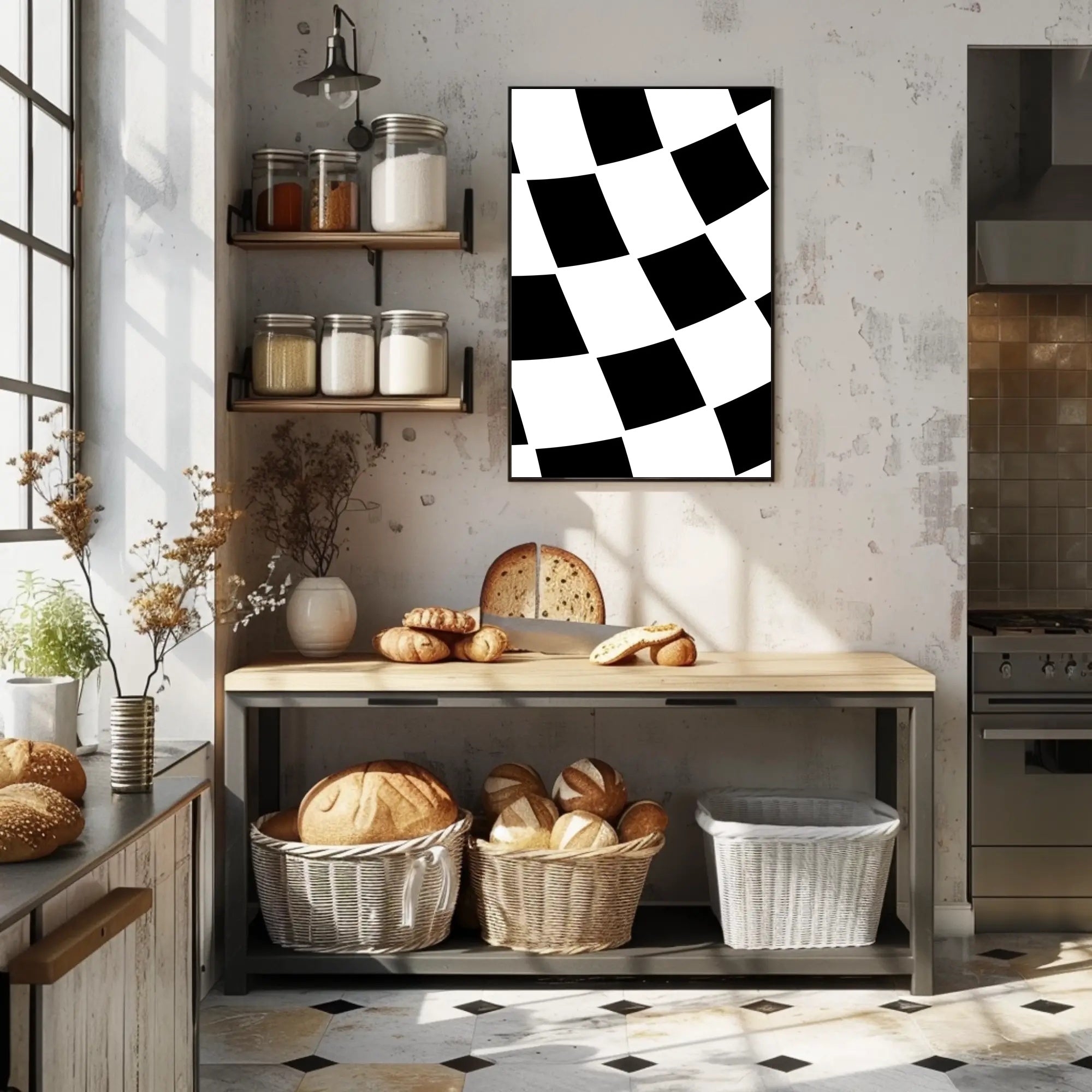 Dynamic Racing Flag Art Print - Sports Poster