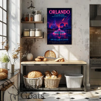 Orlando Neon Fantasy Travel Poster