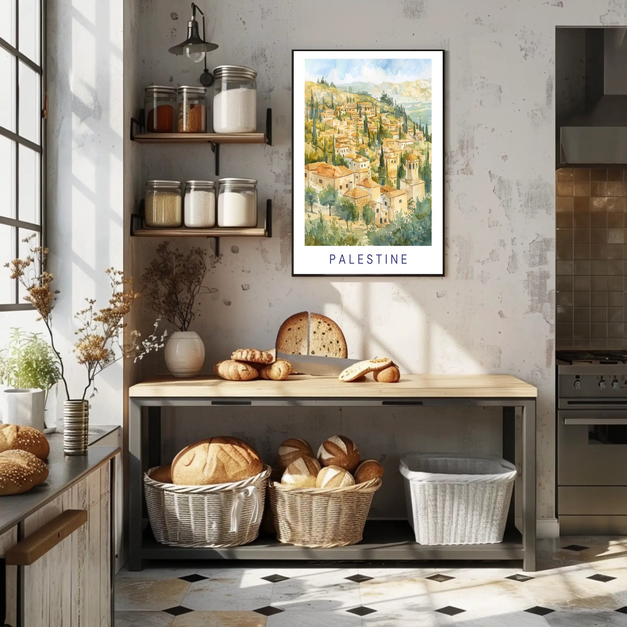 Palestinian Village Scenic Art: Cultural or Heritage Poster PosterGoat