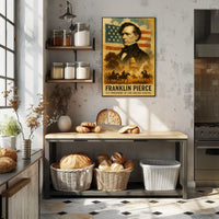 Franklin Pierce 14th President of the United States Layered Digital Collage Poster