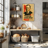 Calvin Coolidge 30th President of the United States Layered paper Collage Poster