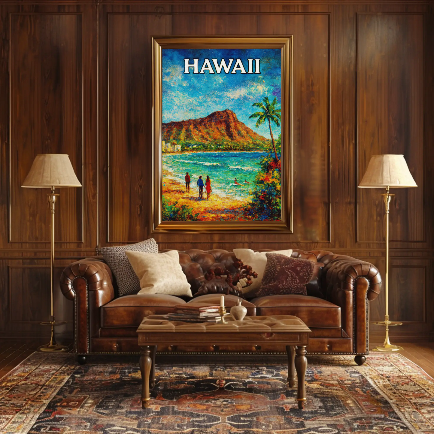 Hawaii Diamond Head Beach Walk Landscape Poster