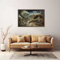 Surreal Dystopian Landscape Futuristic Sci-Fi Poster