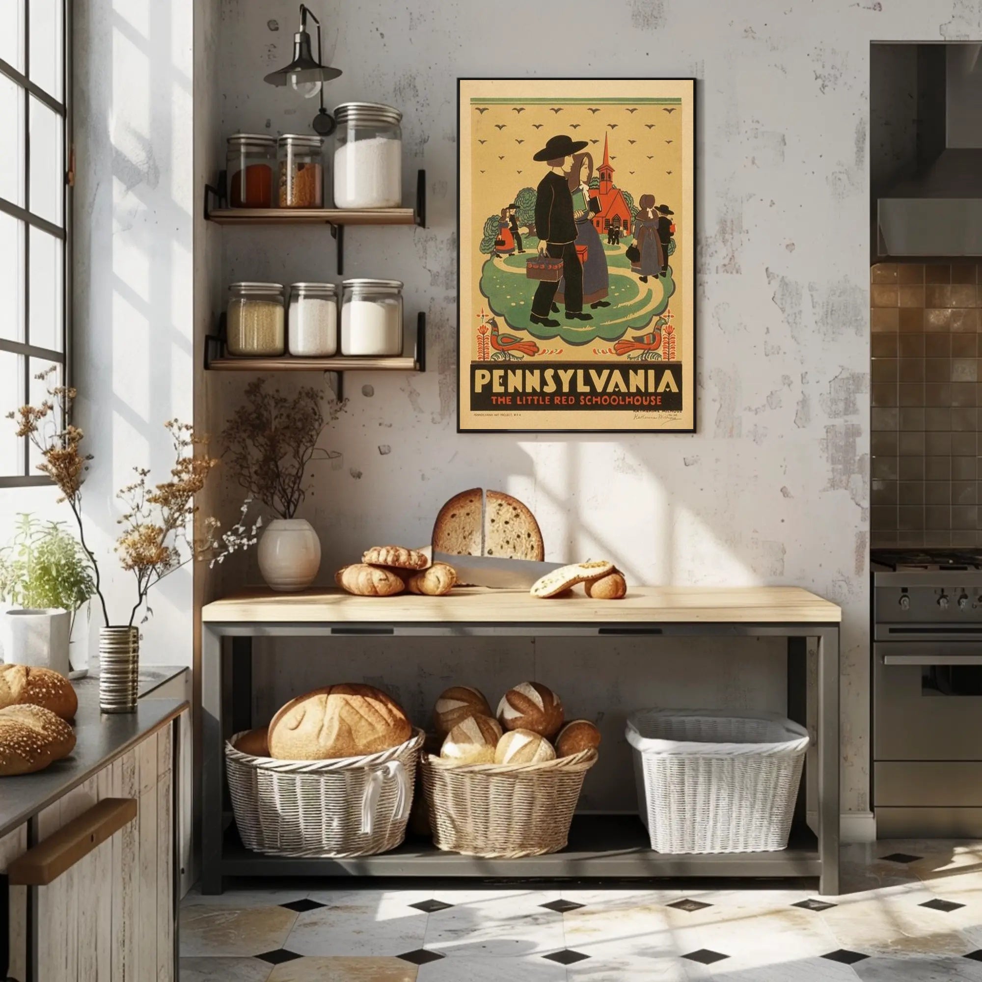 Pennsylvania: The Little Red Schoolhouse Poster PosterGoat