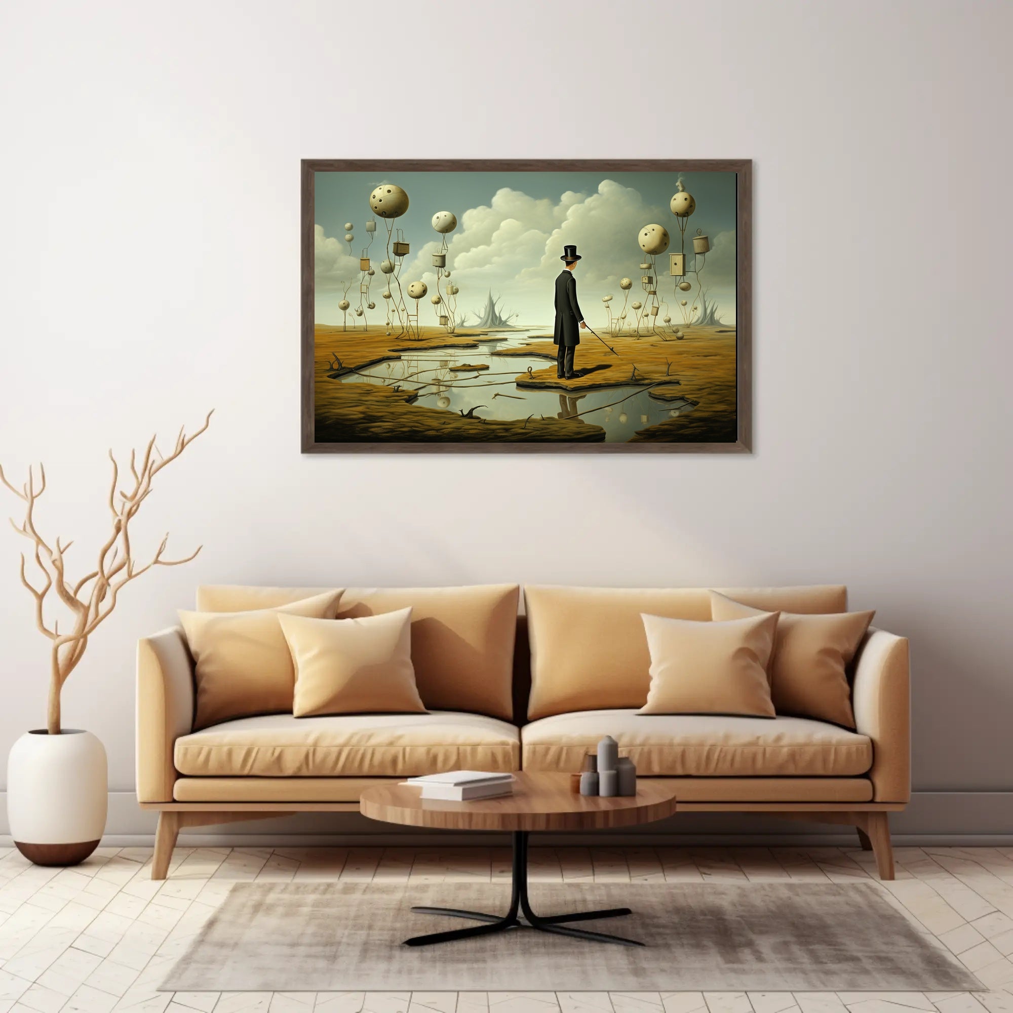 Surreal Dreamscape with 19th-century Figure - Artistic Poster