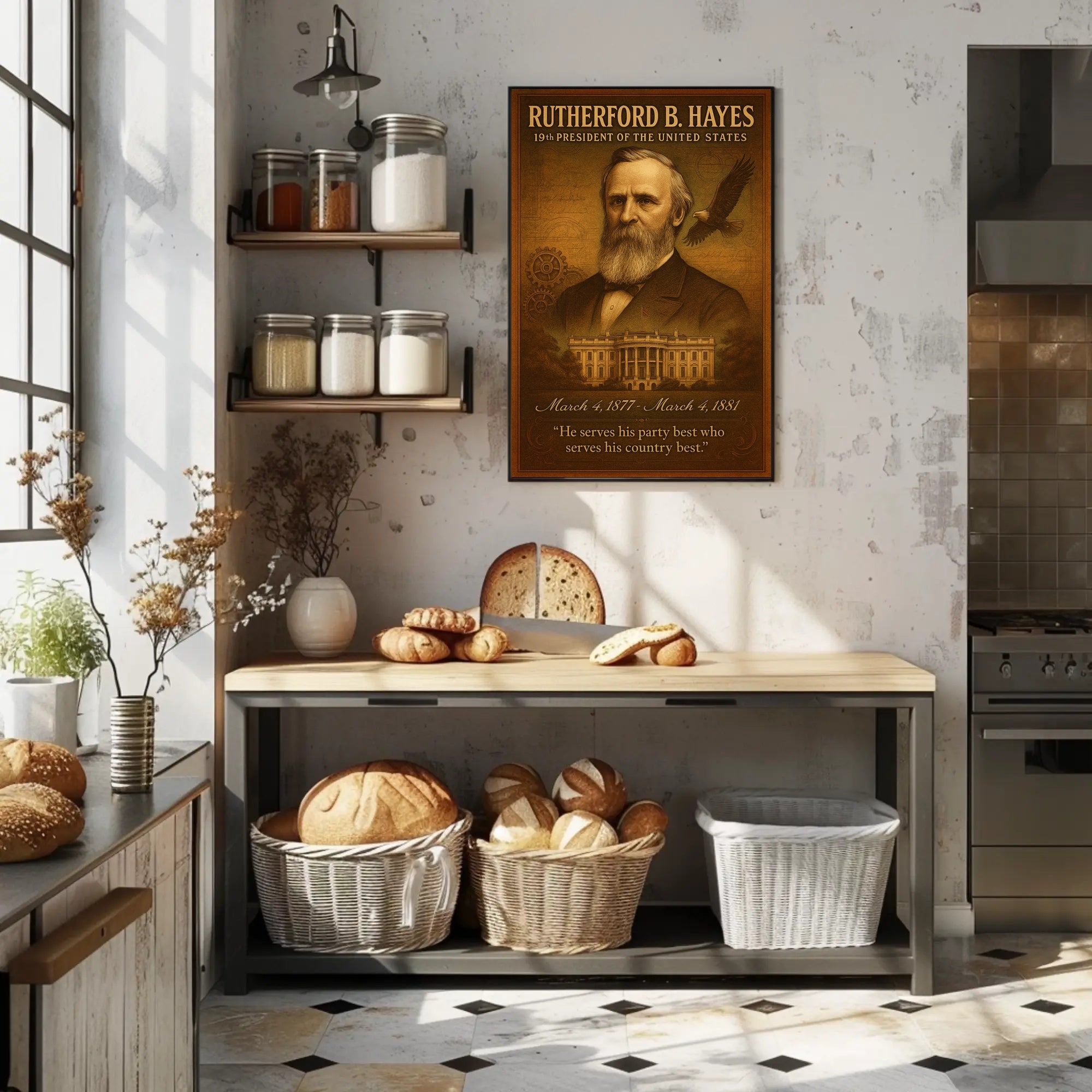 Rutherford B. Hayes Vintage Historical Presidential Poster