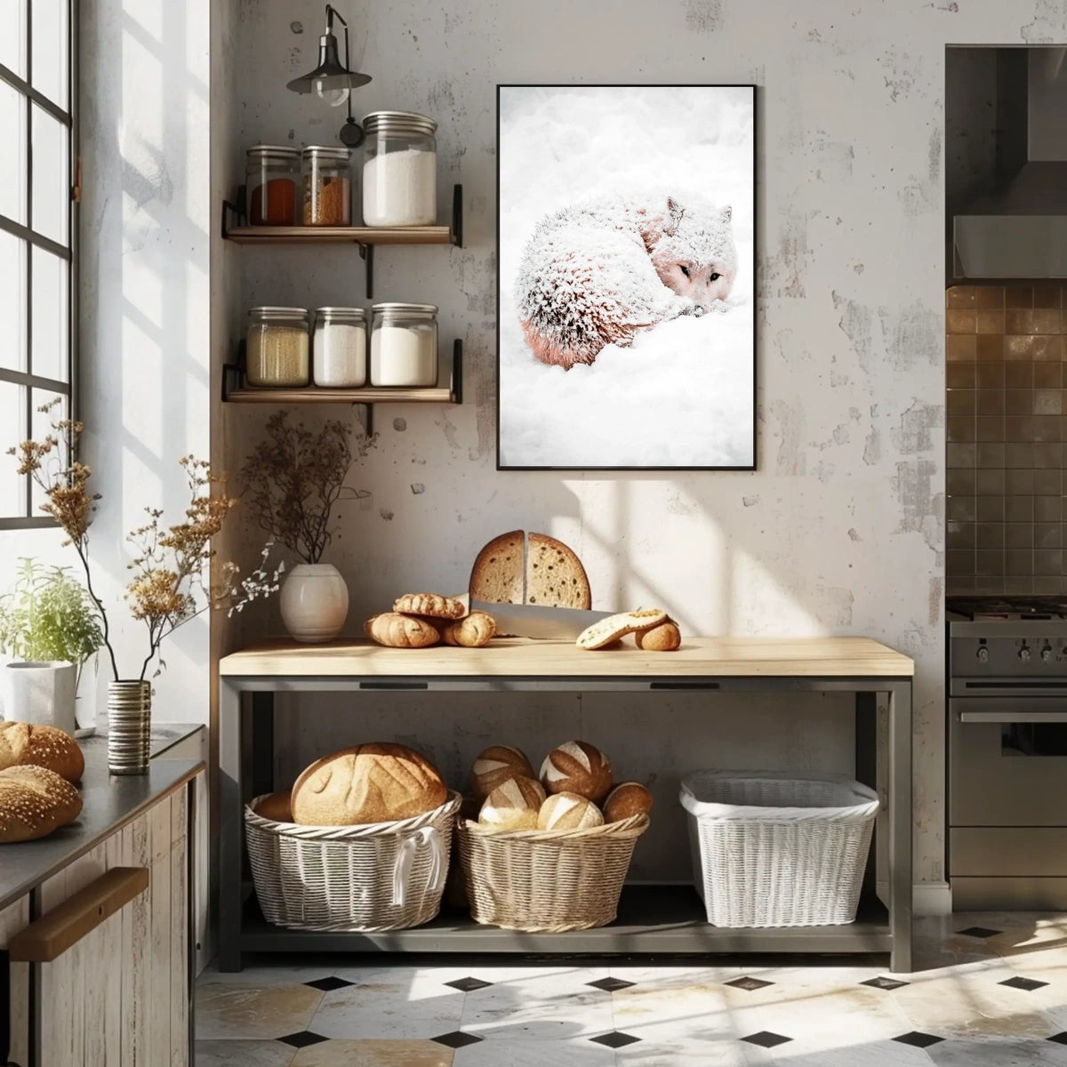 Arctic Wolf Serenity in Snowy Wilderness Poster