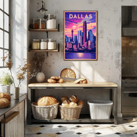 Dallas Skyline at Sunset Poster