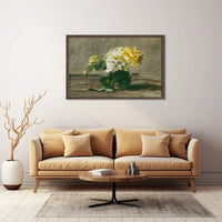 Vase of Yellow and White Roses Poster