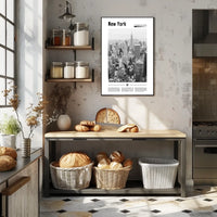 New York City Aerial Skyline Poster Modern Wall Art