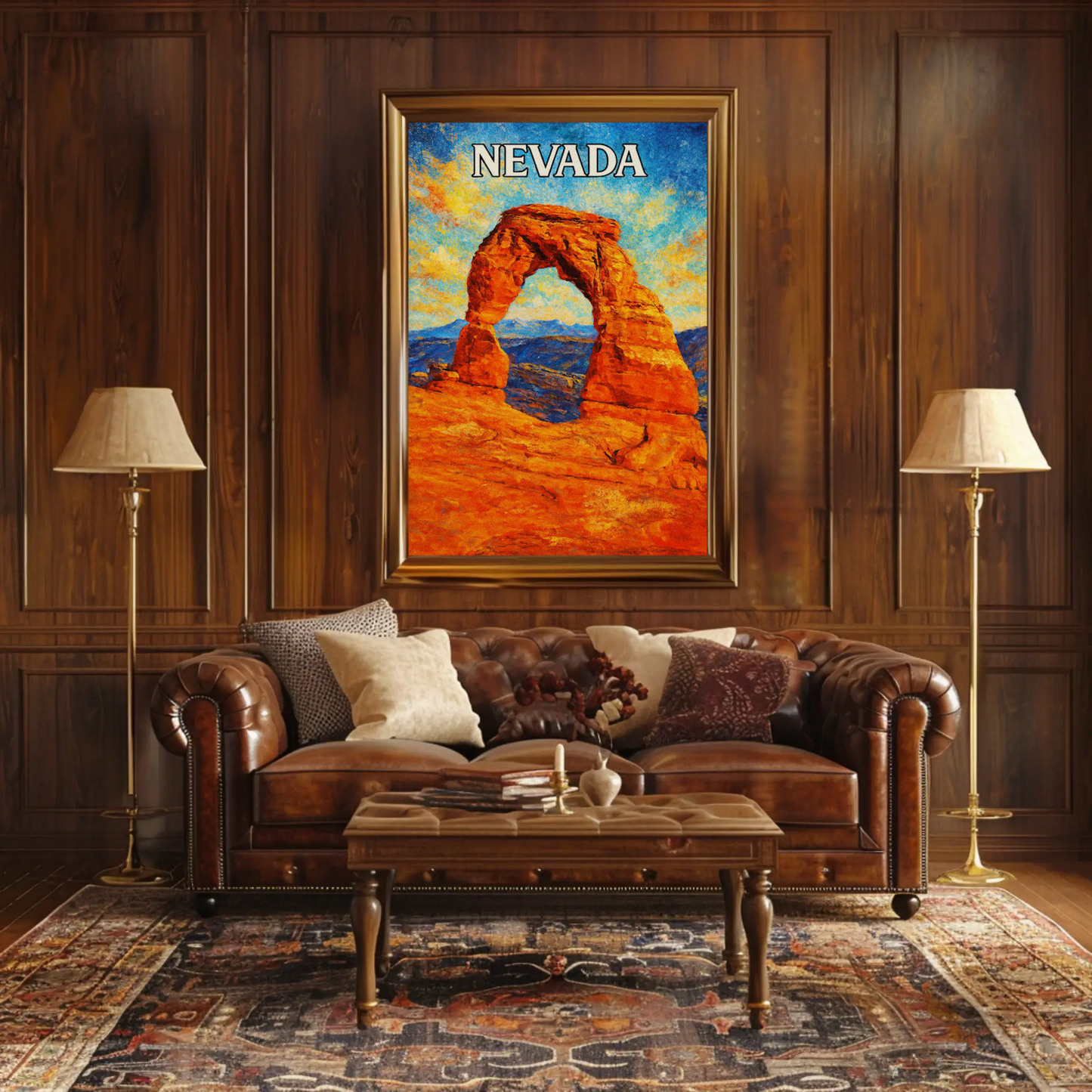 Nevada Desert Arch Red Rock Landscape Poster Poster