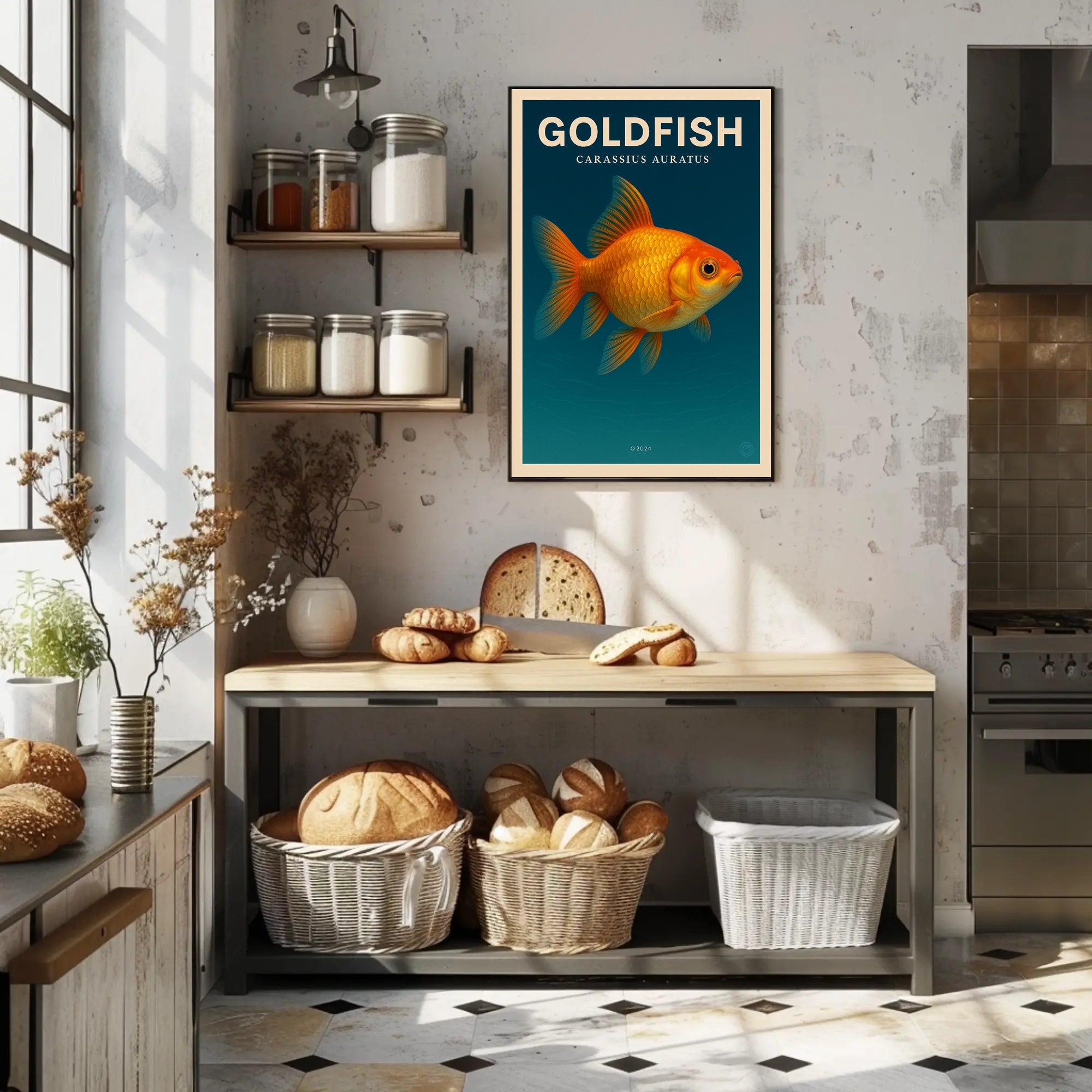 Goldfish Carassius Auratus Poster PosterGoat