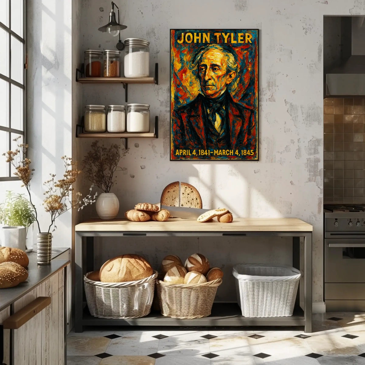 John Tyler 10th President of the United States Glitch Hop Art Poster