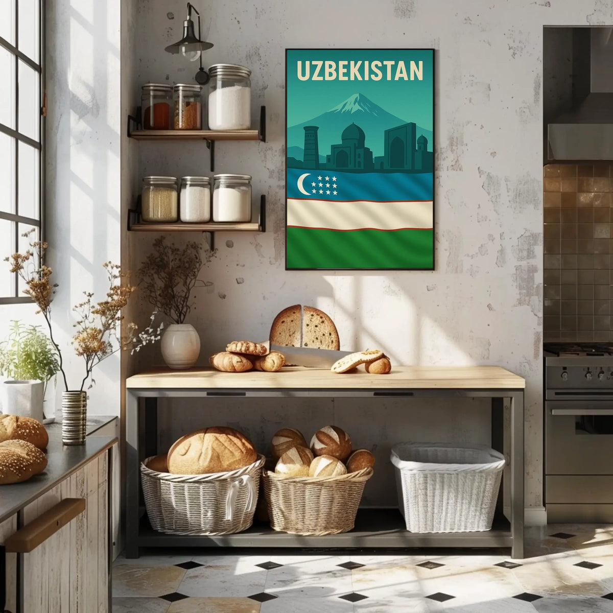 Uzbekistan Cultural Landmarks And Poster