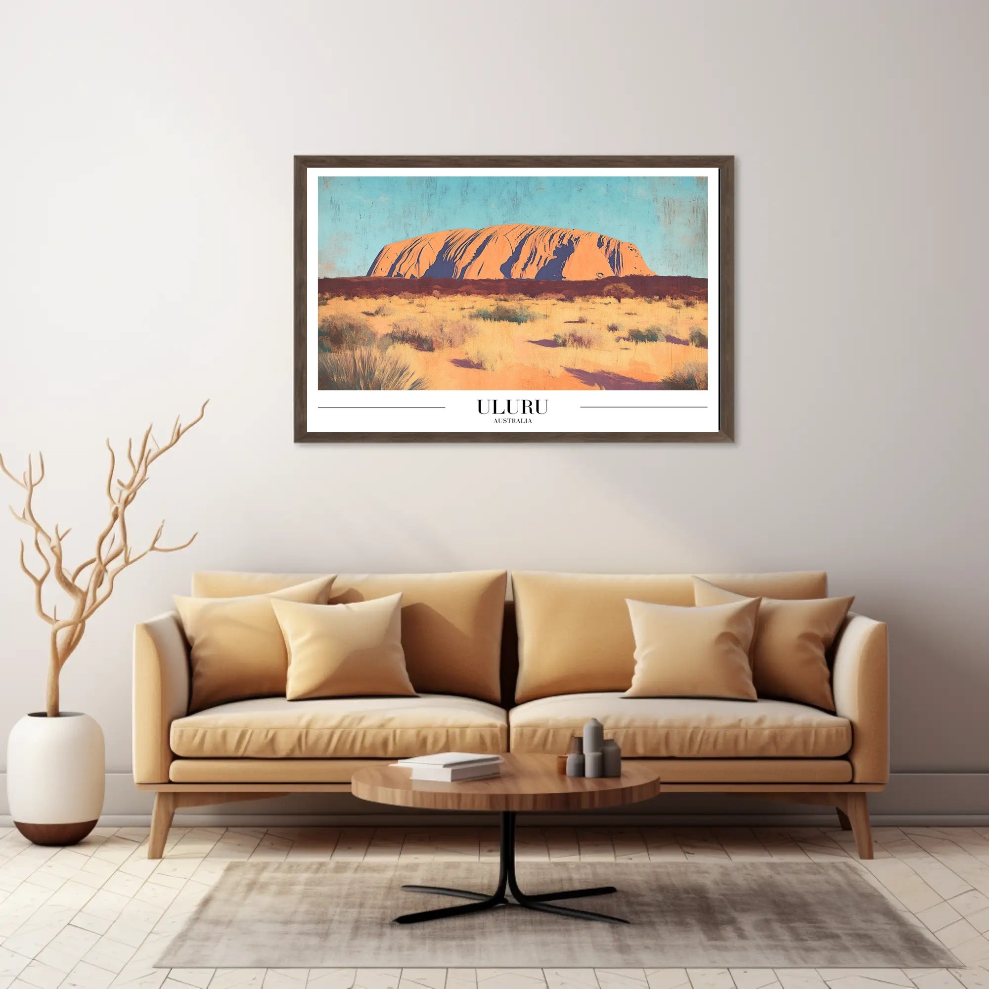 Uluru Desert Vintage Travel Poster