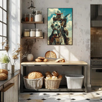 Cyberpunk Cowboy: Futuristic Western Art Print PosterGoat