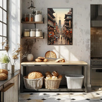 Rainy Day In A Traditional Asian Street Poster