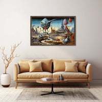 Surreal Alien Landscape with Futuristic Sci-Fi Poster