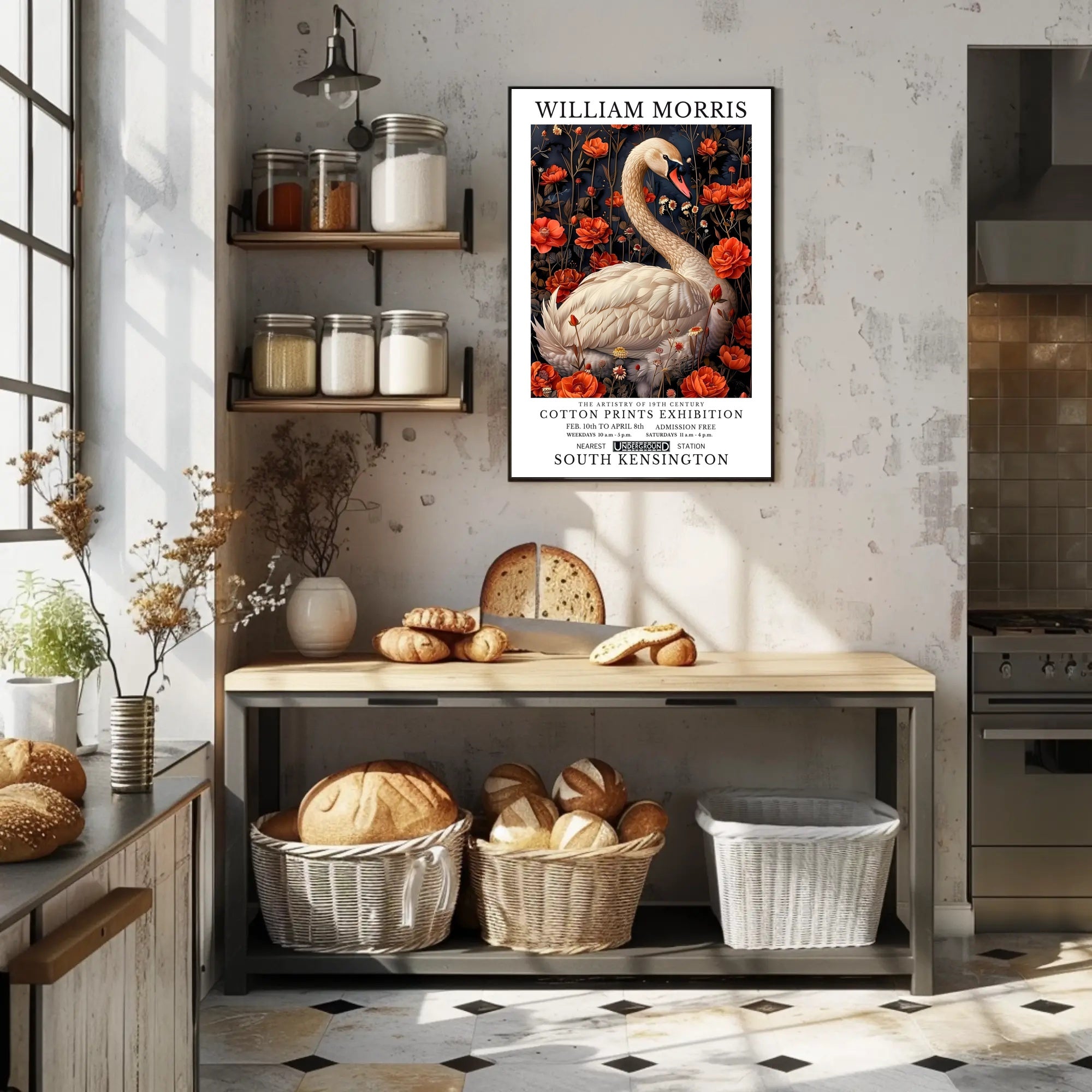 William Morris Exhibition Vintage Art Poster