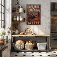 Alaskan Wilderness Moose Vintage Adventure Poster