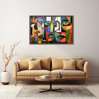 Cubist Faces Abstract Modern Art Poster Print