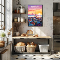Reykjavik at Sunset Poster
