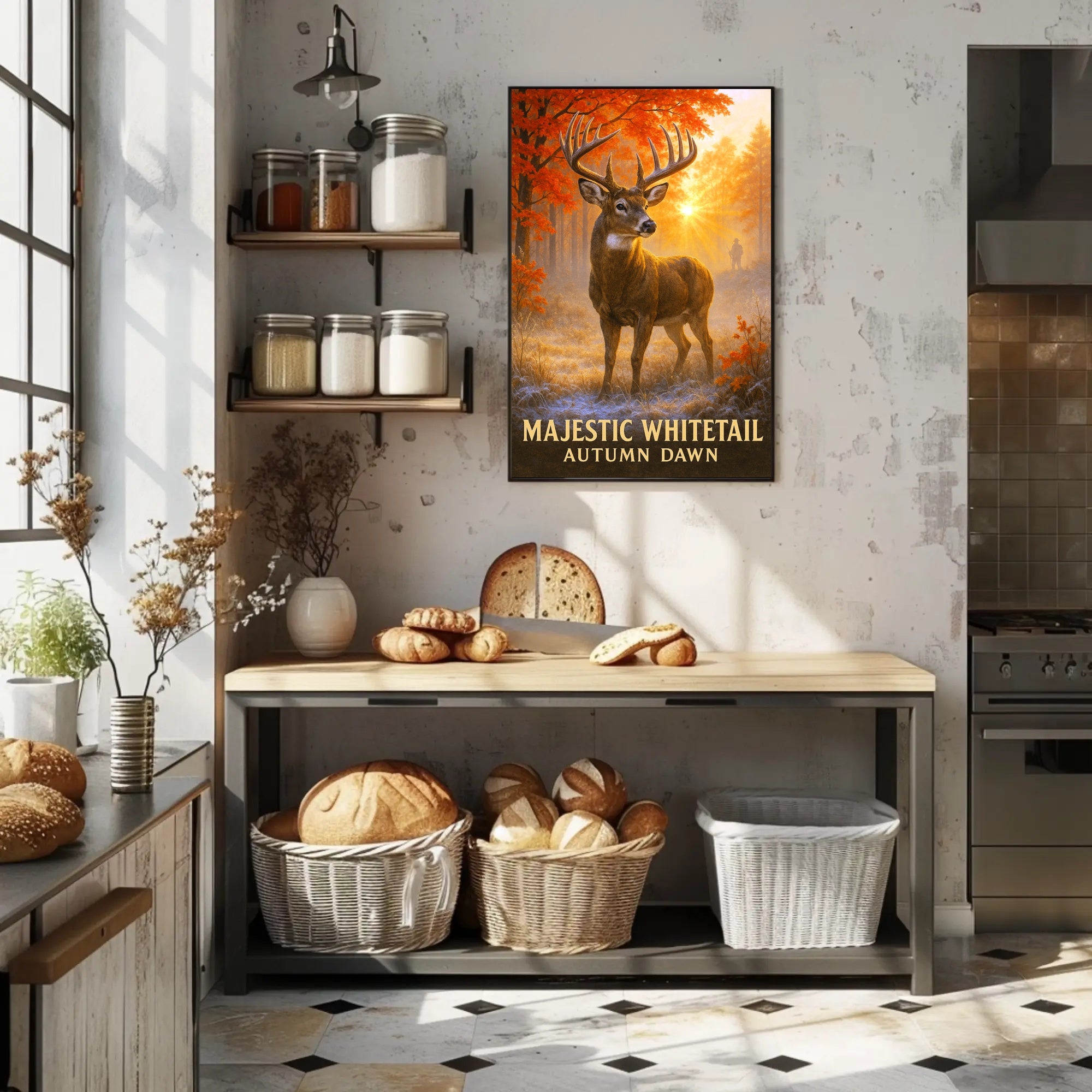 Majestic Whitetail Autumn Dawn Poster PosterGoat