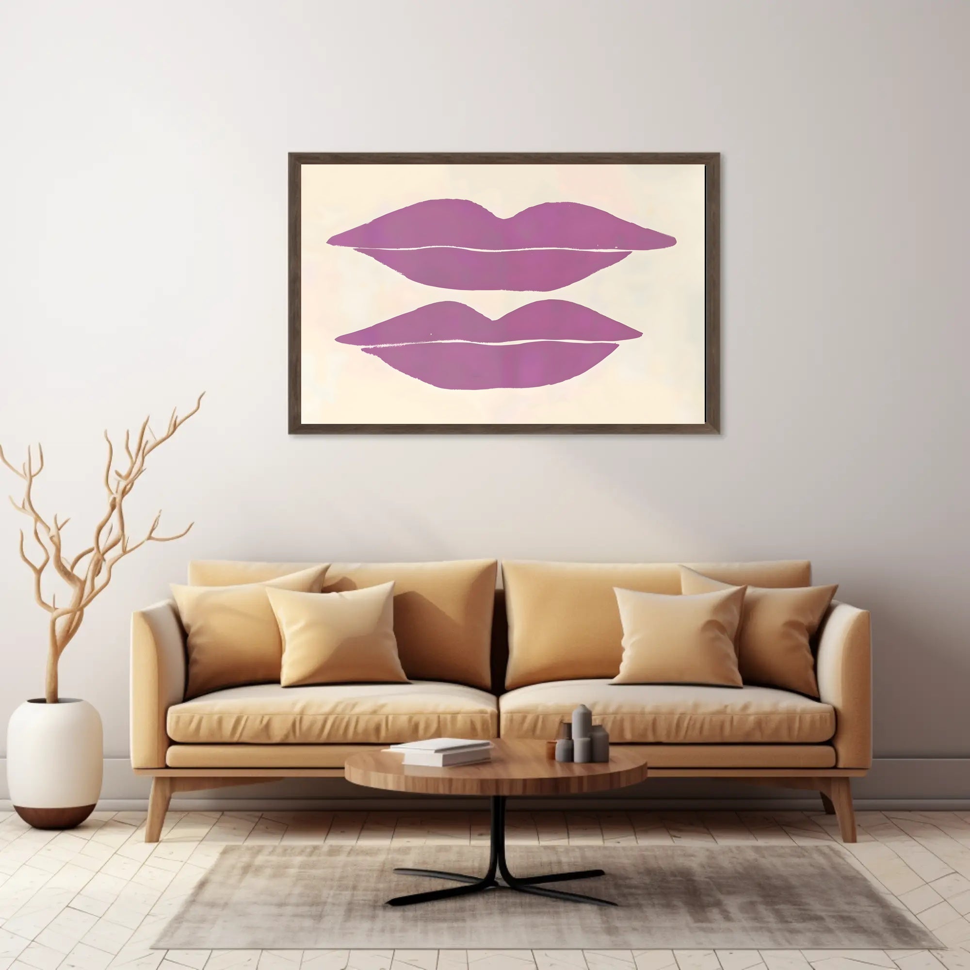 Purple Lips Art Poster