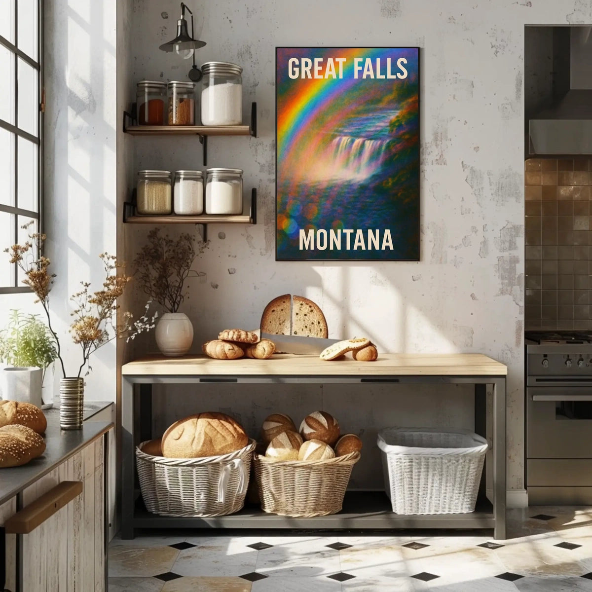 Stunning Great Falls Montana Scenic Nature Landscape Photography Realism Art Poster For Wanderlust Decor Enthusiasts