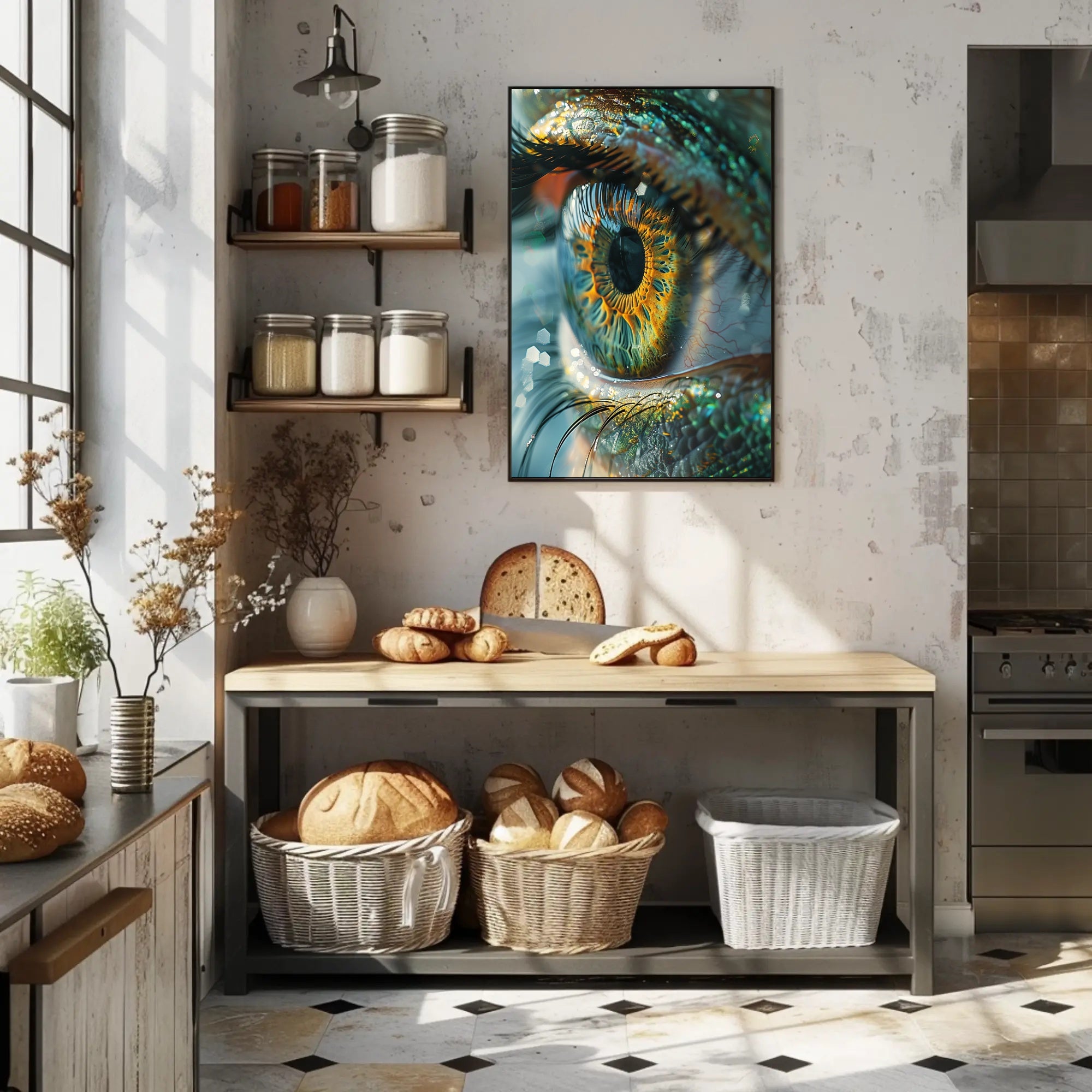 Mesmerizing Photorealistic Eye Poster with Vibrant Colors PosterGoat