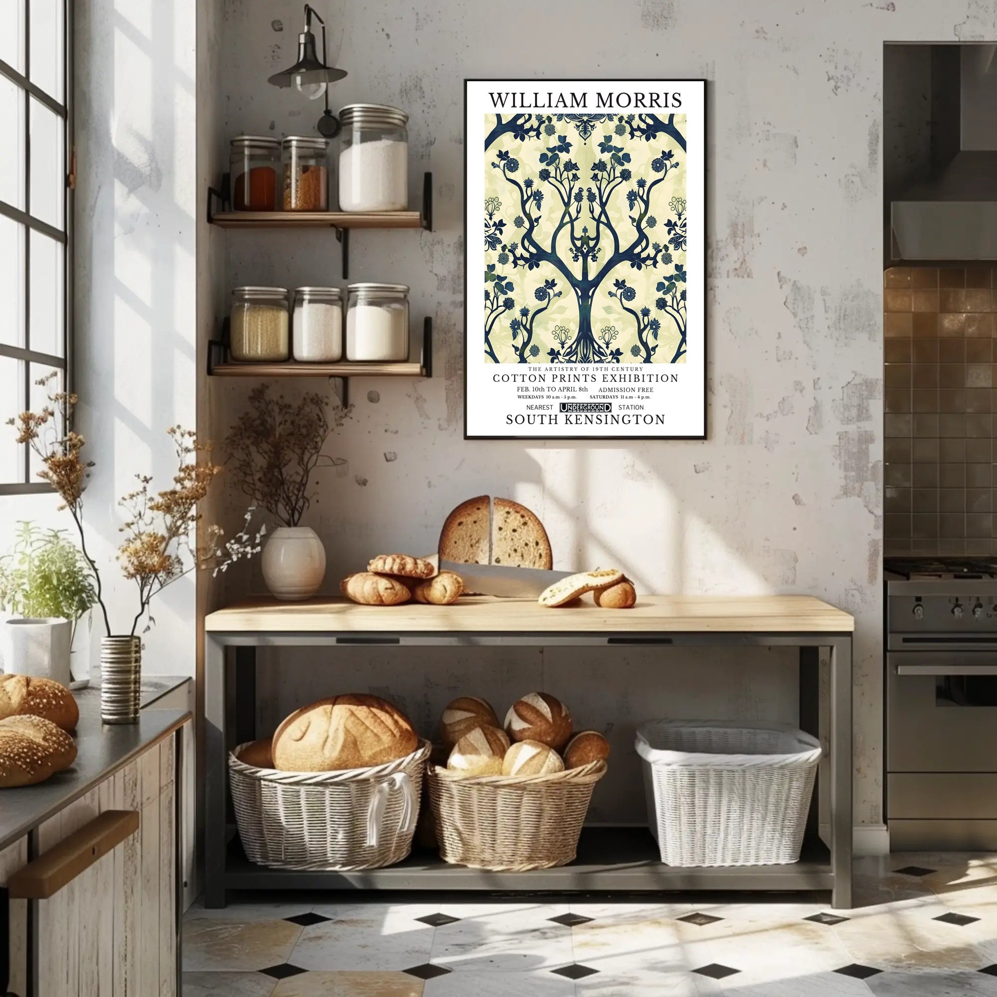 William Morris Cotton Prints Exhibition Poster