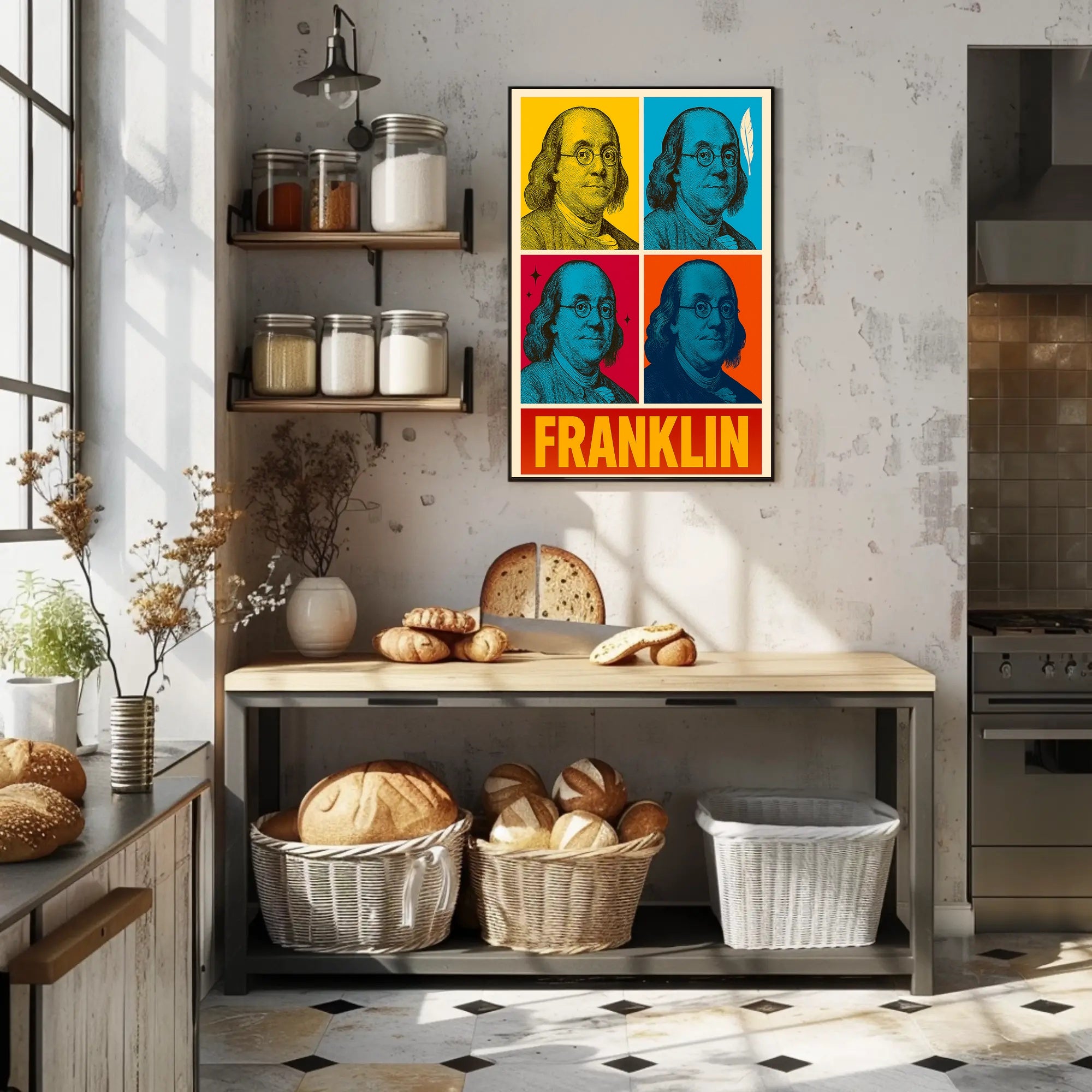 Benjamin Franklin Pop Art Historical or Presidential Poster