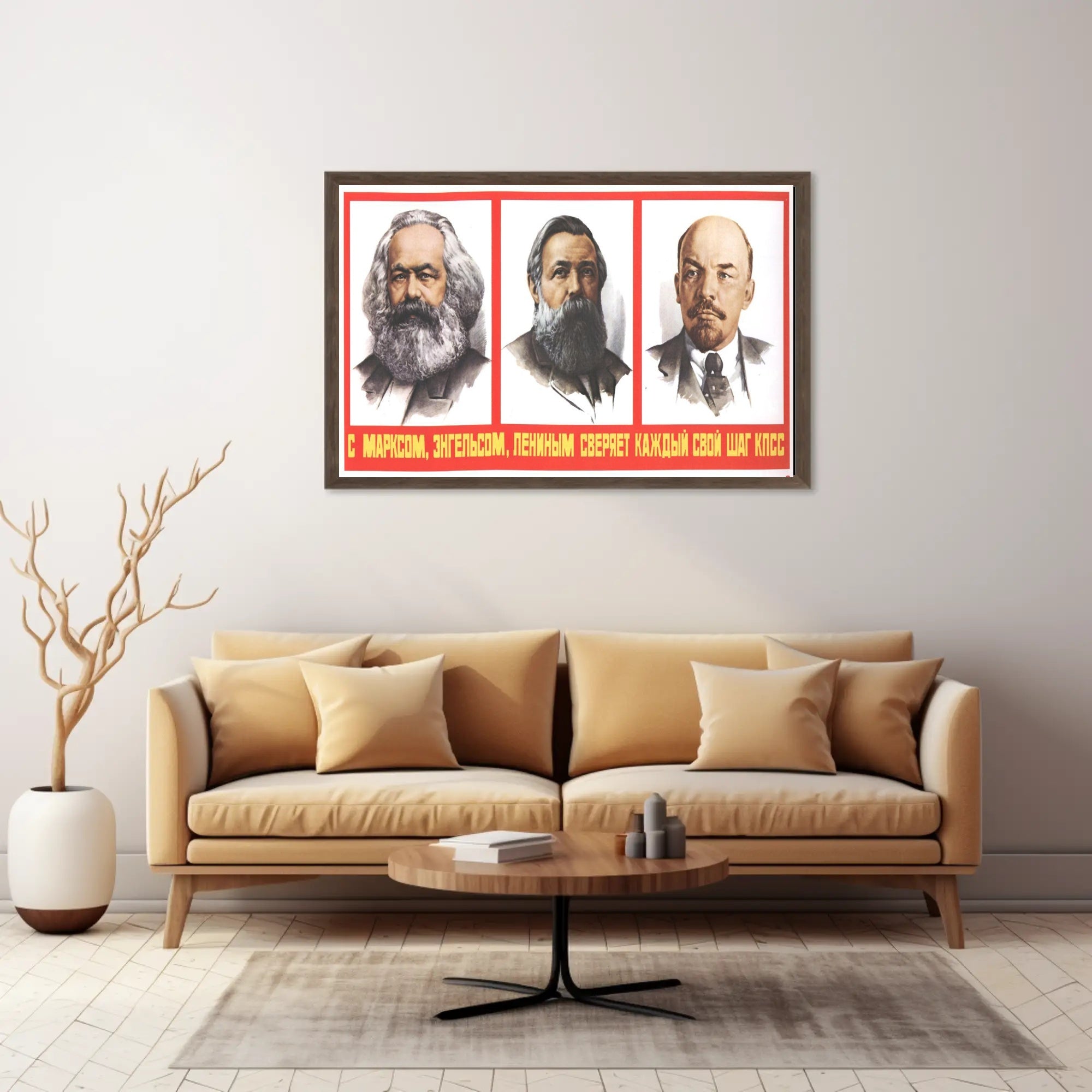 Marx, Engels, and Lenin Guiding Principles Poster
