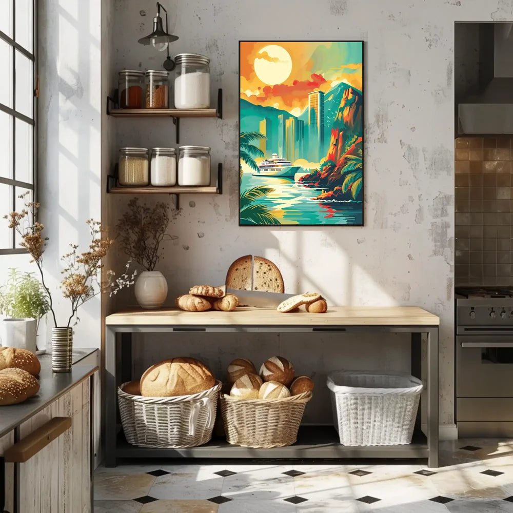 Vintage Parisian Skyline Art Deco Poster